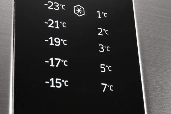 Pantalla de refrigerador con escalas de temperatura