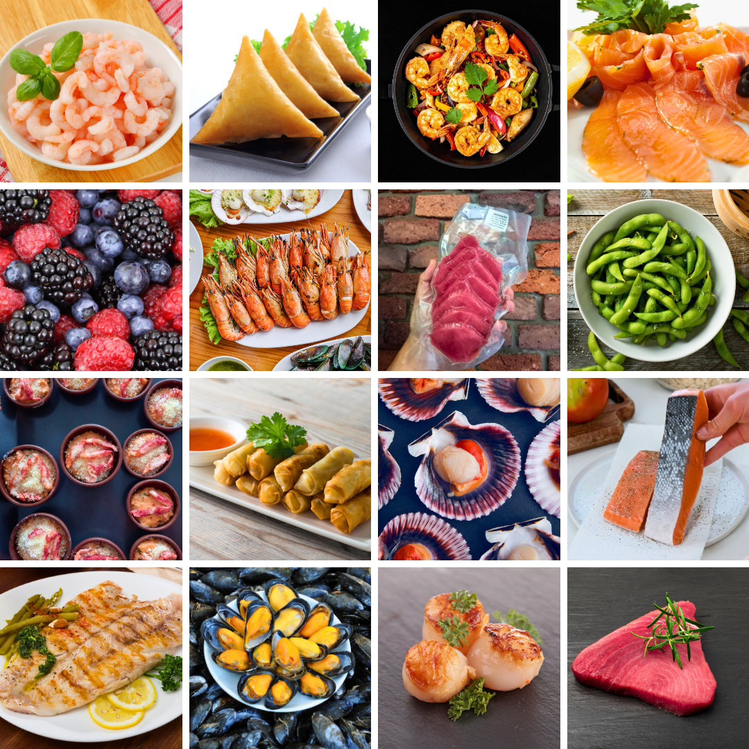 Collage de productos de Mariscos de La Concha