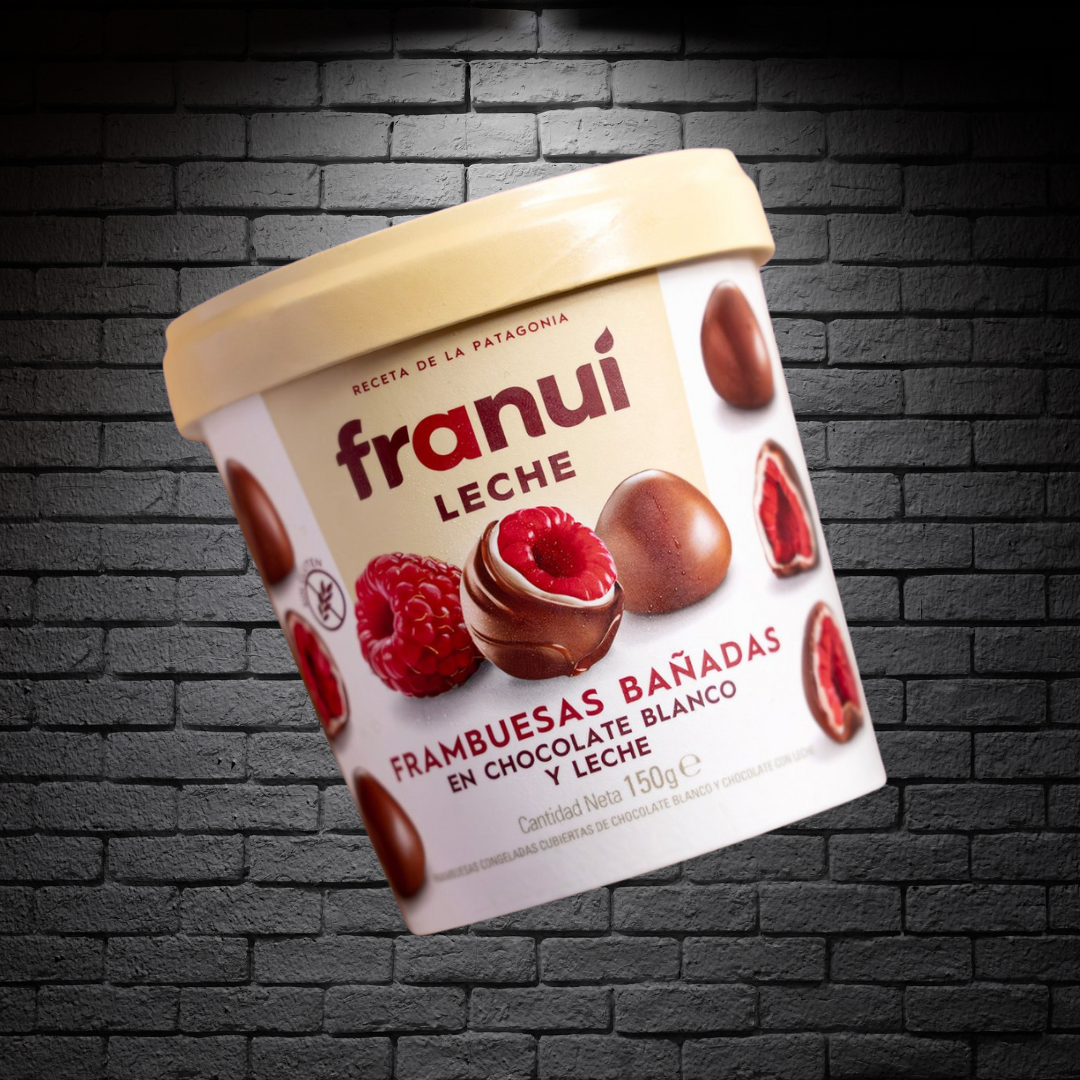 Frambuesas cubiertas en chocolate de leche Franui 150g