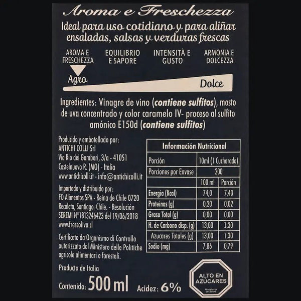 Aceto balsamico antichi colli informacion nutricional