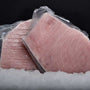 Dos porciones de albacora selladas al vacío sobre cama de hielo 