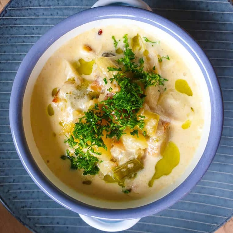 clam chowder o sopa de almejas