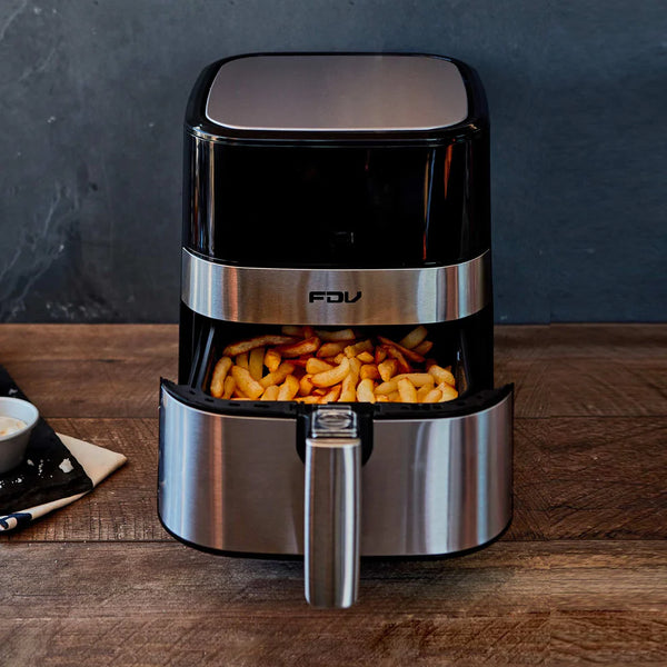 freidora de aire marca FDV con papas fritas en su interior