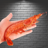 un langostino en una mano