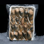 Bandeja de 20 machas al vacio sobre cama de hielo y fondo negro 