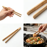 Pinza de cocina de bambu