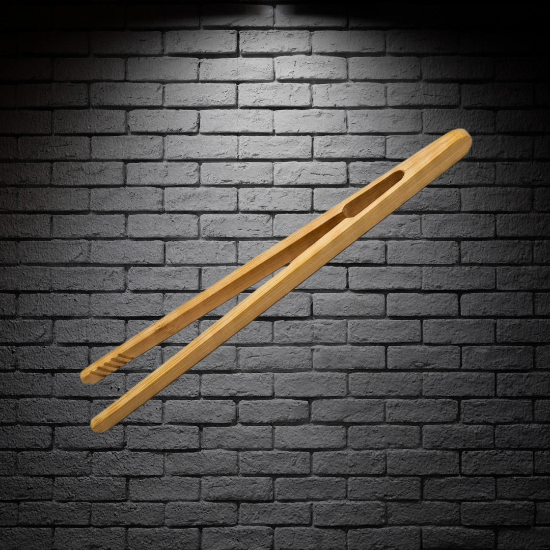 Pinza de cocina de bambu