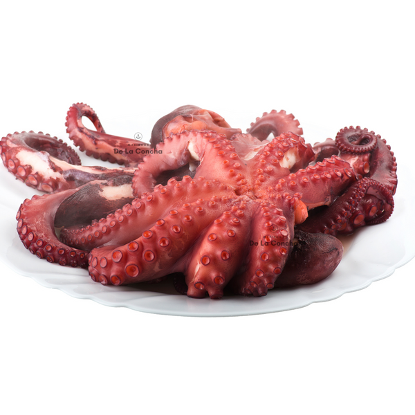 Pulpo cocido sobre un plato