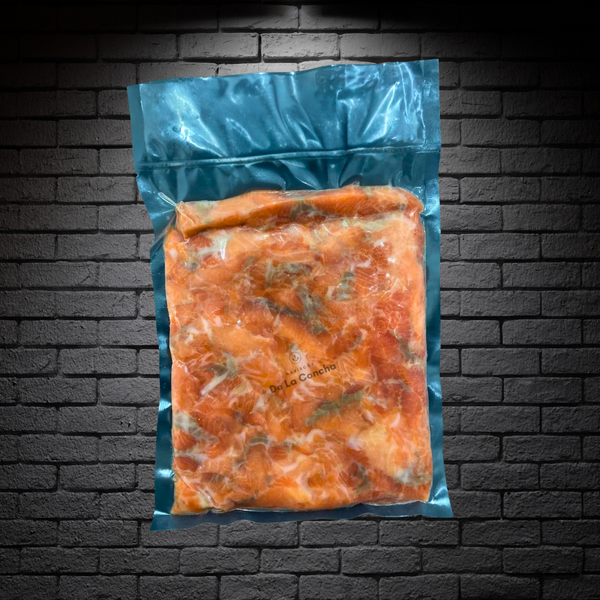 Recorte de trucha ahumada de 500g en bolsa al vacío