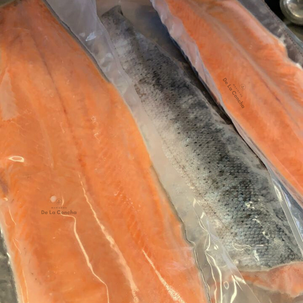 Filetes de trucha con piel en su empaque