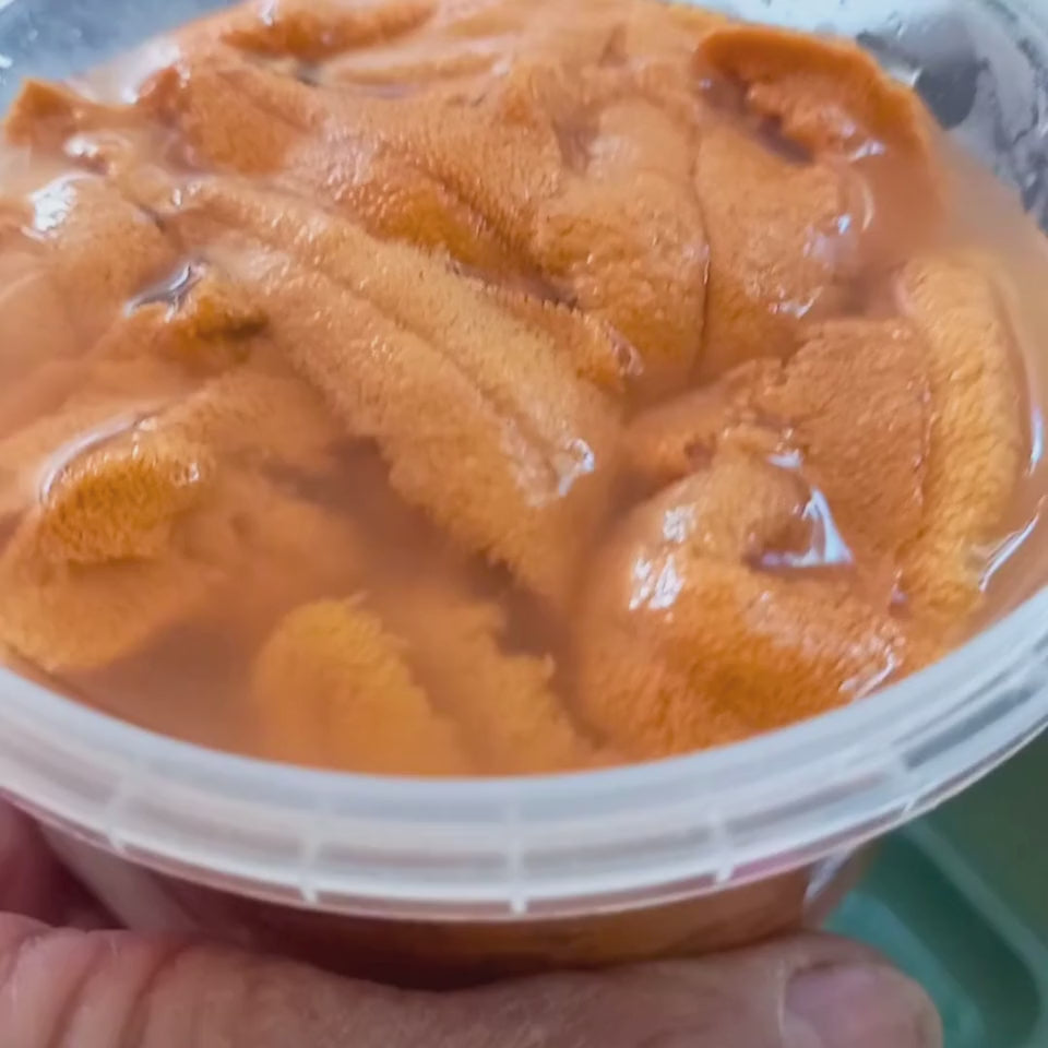 Erizos frescos con salsa verde